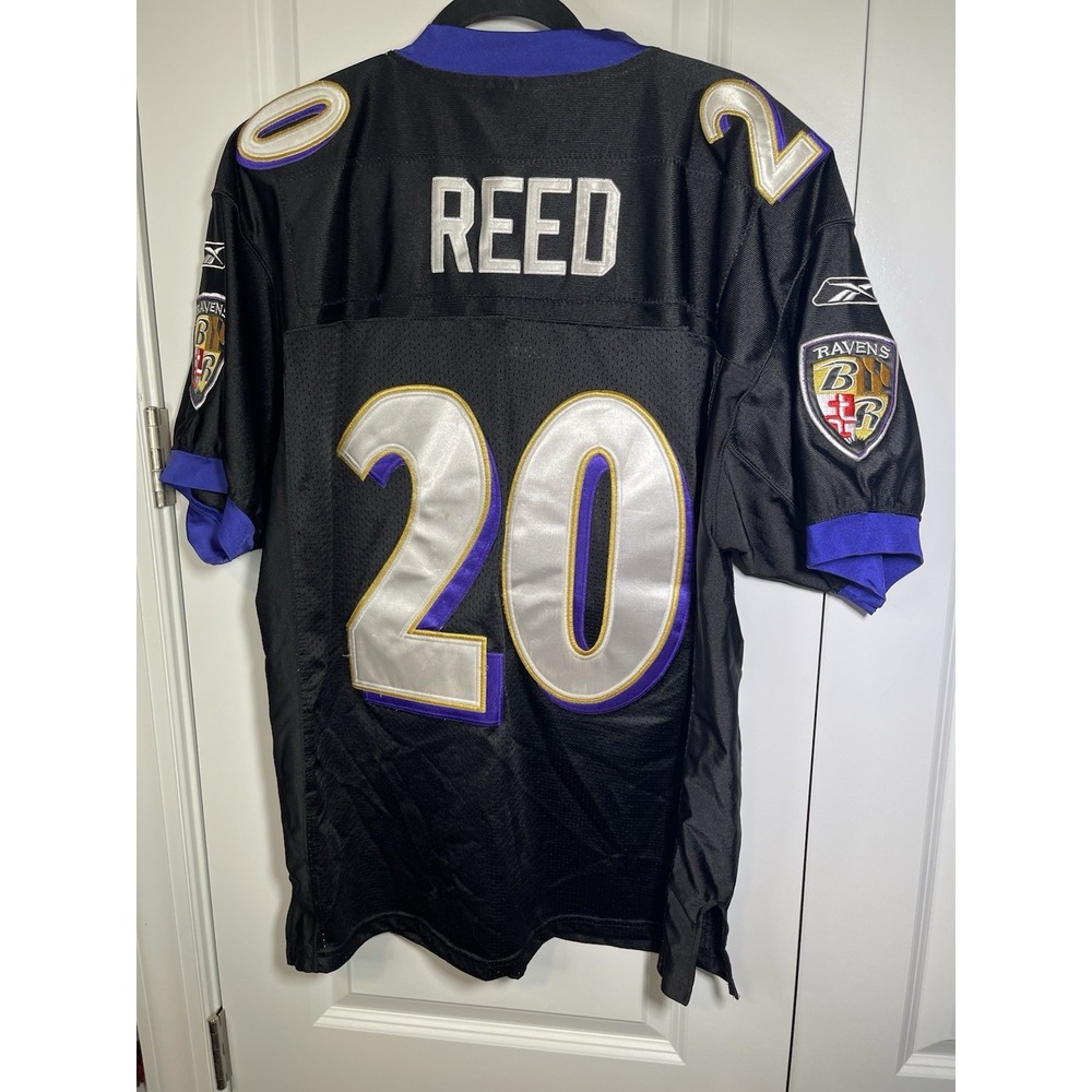 2004-06 STITCH ED REED BALTIMORE RAVENS REEBOK ON-FIELD NFL EQPMNT JERSEY SZ 48 - Picture 11 of 16